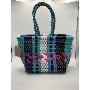 Maria Victoria Summer X-Small Tote Bag‎ Pink Blue White Gesture New With Tags
